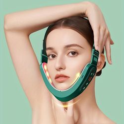 Electric V-Face Beauty Belt - Electric Skin Care Facial Massager With 13 Gears Strength Adjustment LCD Screen Display,