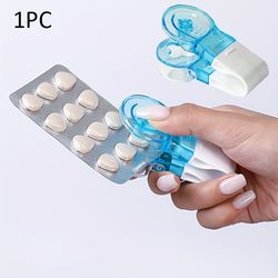 1pc Portable Pill Taker Remover With Medicine Box Household Gadgets - Tablets Pills