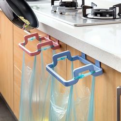1pc Over-the-Cabinet Garbage Container Reusable Plastic Bag Holder Rack For Kitchen - Pantry, Garage & Bathroom