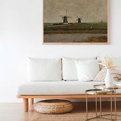 vintage european cityscape antique drawing canvas print poster frame rustic farmhouse woodland moody cottagecore wall ar