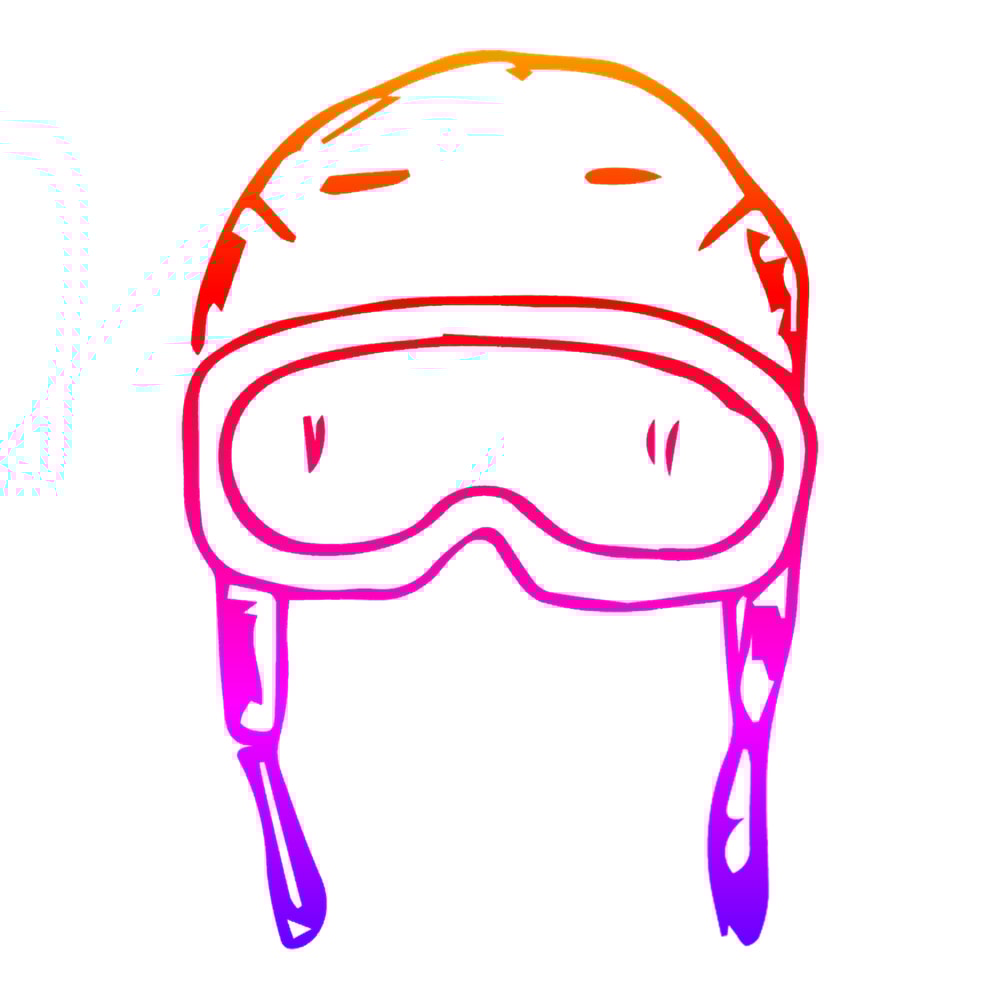cool watercolor skiing helmet, snowmobiling goggles, ski gift .png