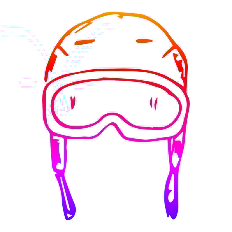 cool watercolor skiing helmet, snowmobiling goggles, ski gift .png