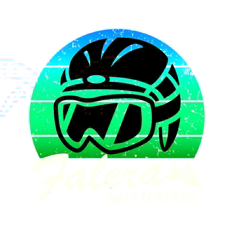 Falera ski resort, Switzerland snowboarding, cool retro sunset ski helmet, ski gift Classic .png
