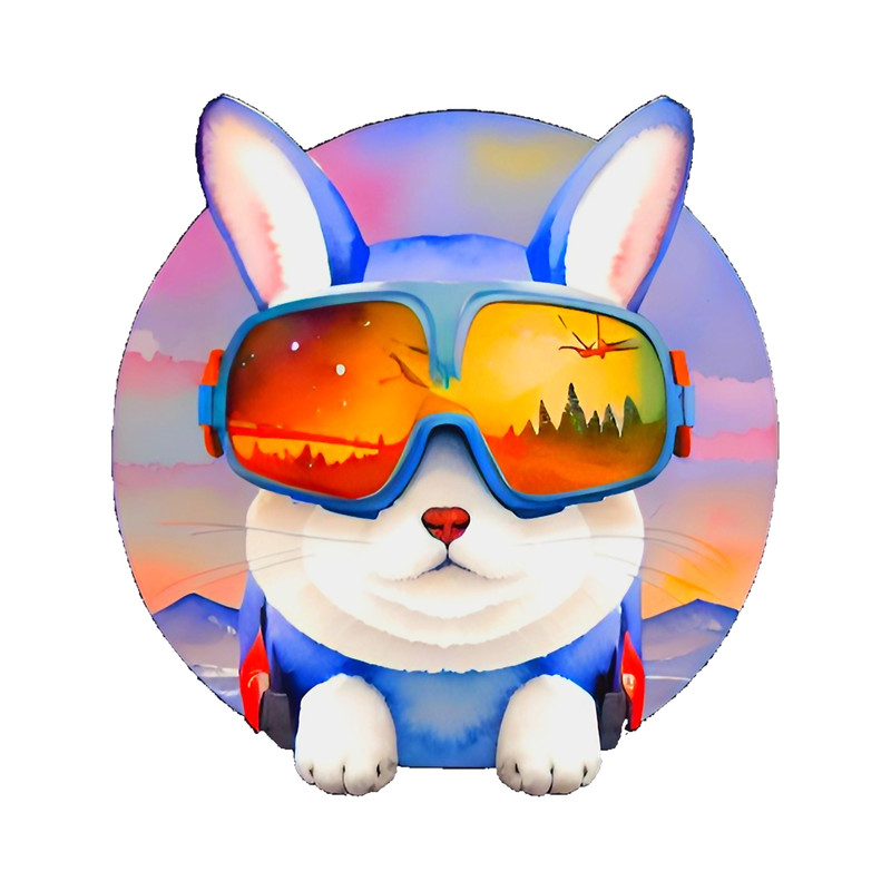 Funny Bunny Cool Skiing Helmet!  .png