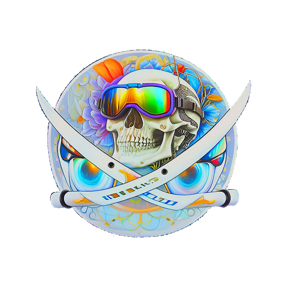 Funny Skull Image Inspirational Cool Skiing Helmet! .png