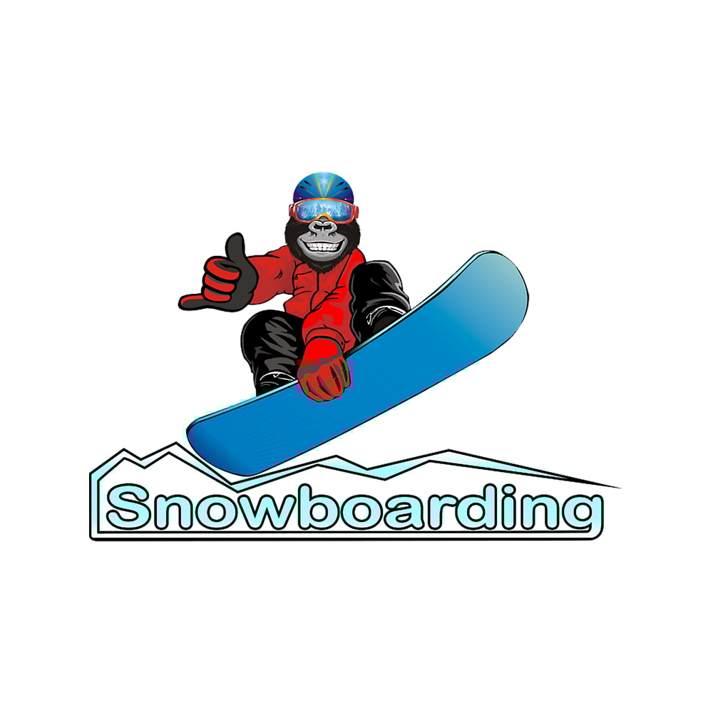 Gorilla Snowboarding Cool Skiing Helmet Mountains .png
