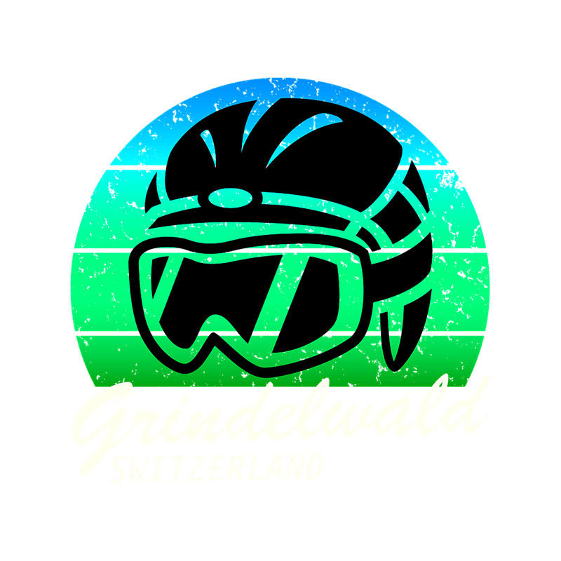 Grindelwald ski resort, Switzerland snowboarding, cool retro sunset ski helmet, ski gift Classic T-S.png