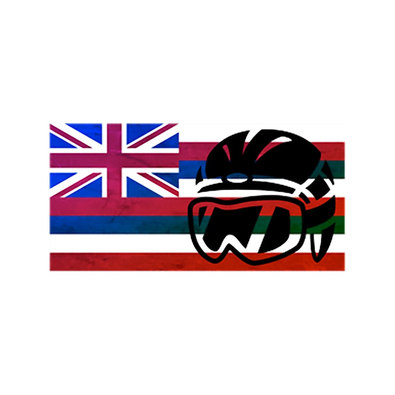 hawaii flag and cool skiing helmet, snowboarding goggles, ski gift .png