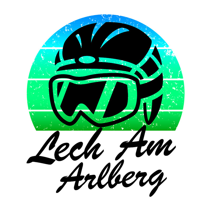Lech Am Arlberg ski resort, Austria snowboarding, cool retro sunset ski helmet, ski gift Classic T-S.png