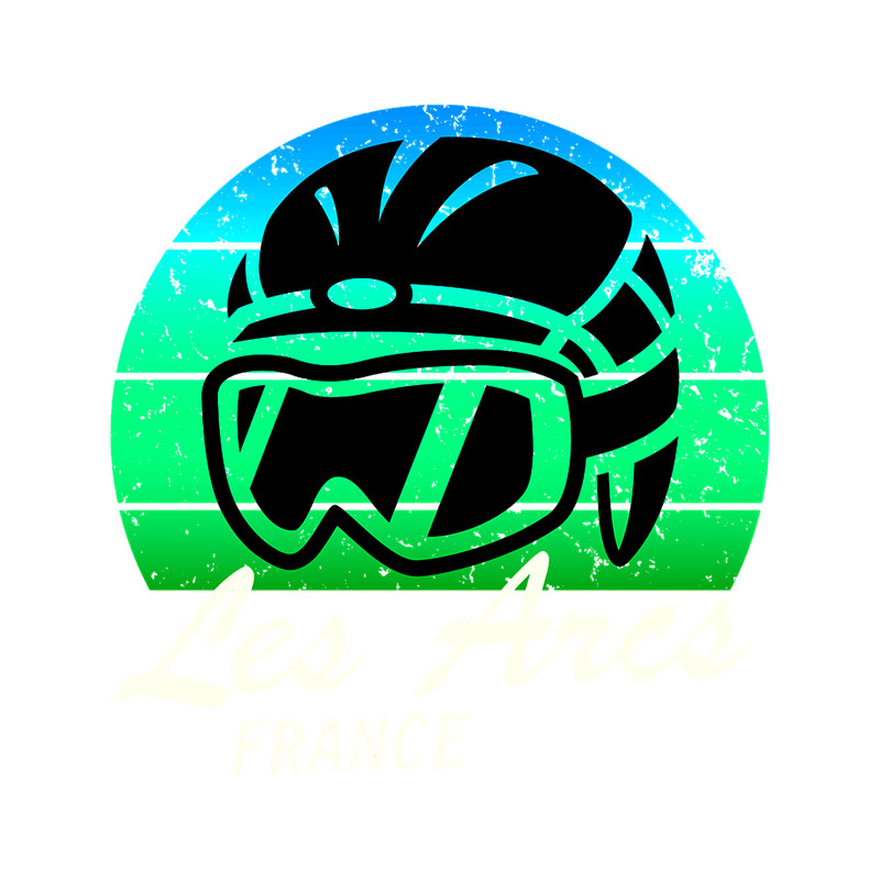 Les Arcs ski resort, France snowboarding, cool retro sunset ski helmet, ski gift T-Shirt.png