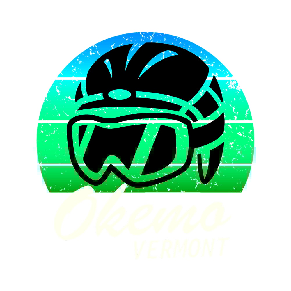 okemo ski resort, vermont snowboarding, cool retro sunset ski helmet, ski gift .png