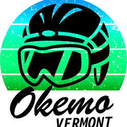 okemo ski resort vermont snowboarding cool retro sunset ski helmet ski gift classic