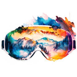 retro snowboard goggles watercolor skiing goggles cool ski gift for a snowboarder
