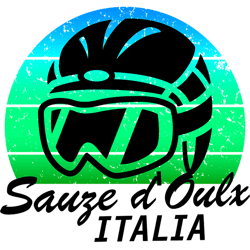 sauze doulx ski resort italia snowboarding cool retro sunset ski helmet ski gift