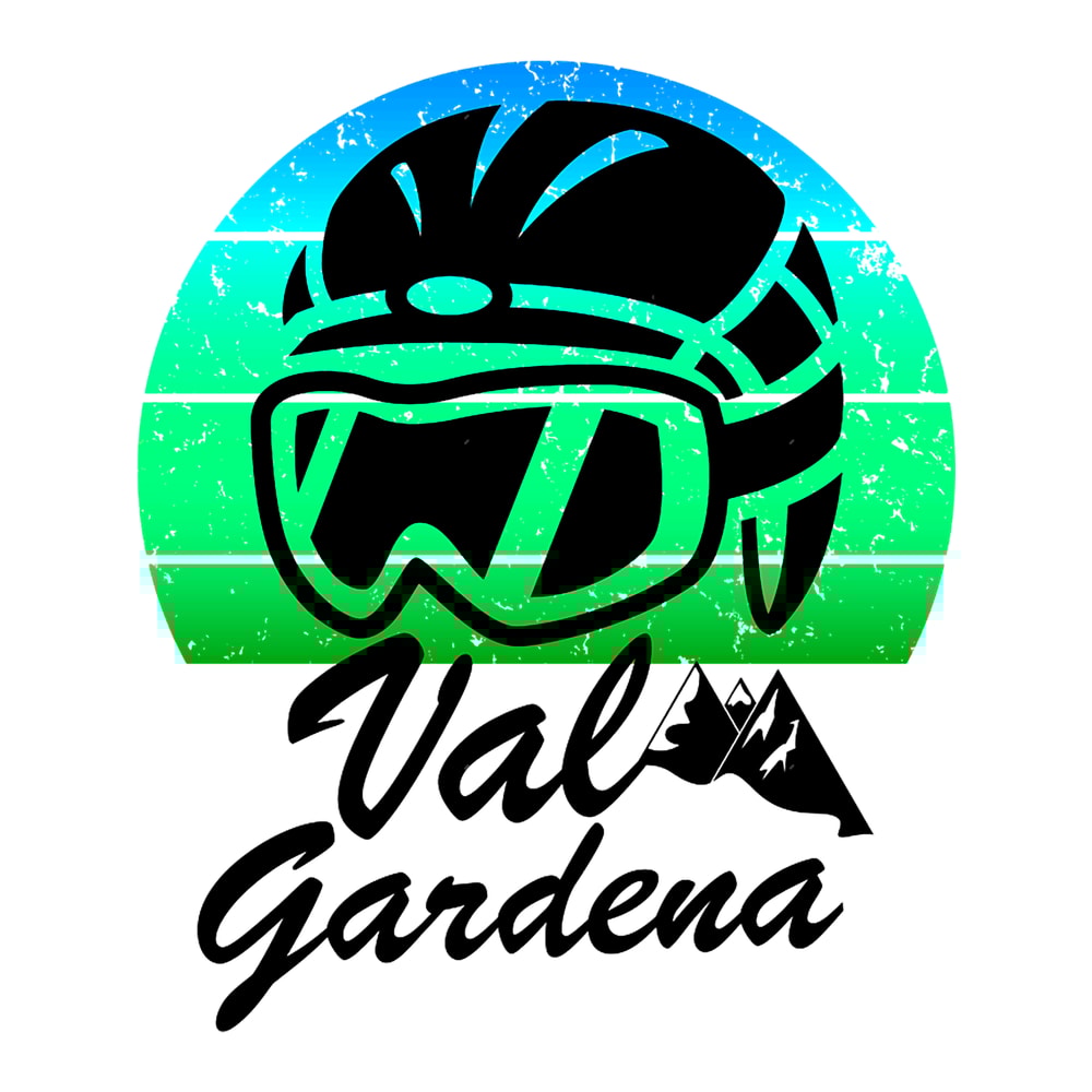 Val Gardena ski resort, Italia snowboarding, cool retro sunset ski helmet, ski gift .png