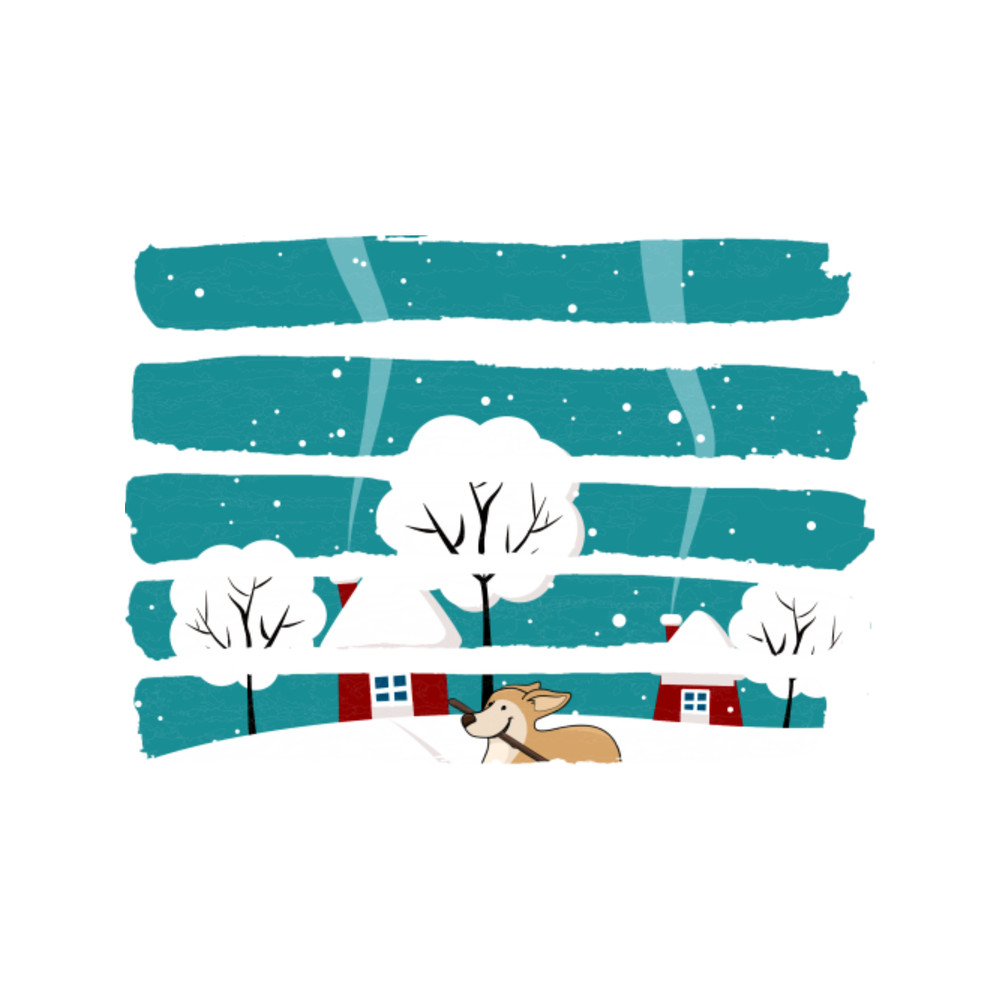 Dog Playing In Snow Illustrationby Artaron.png