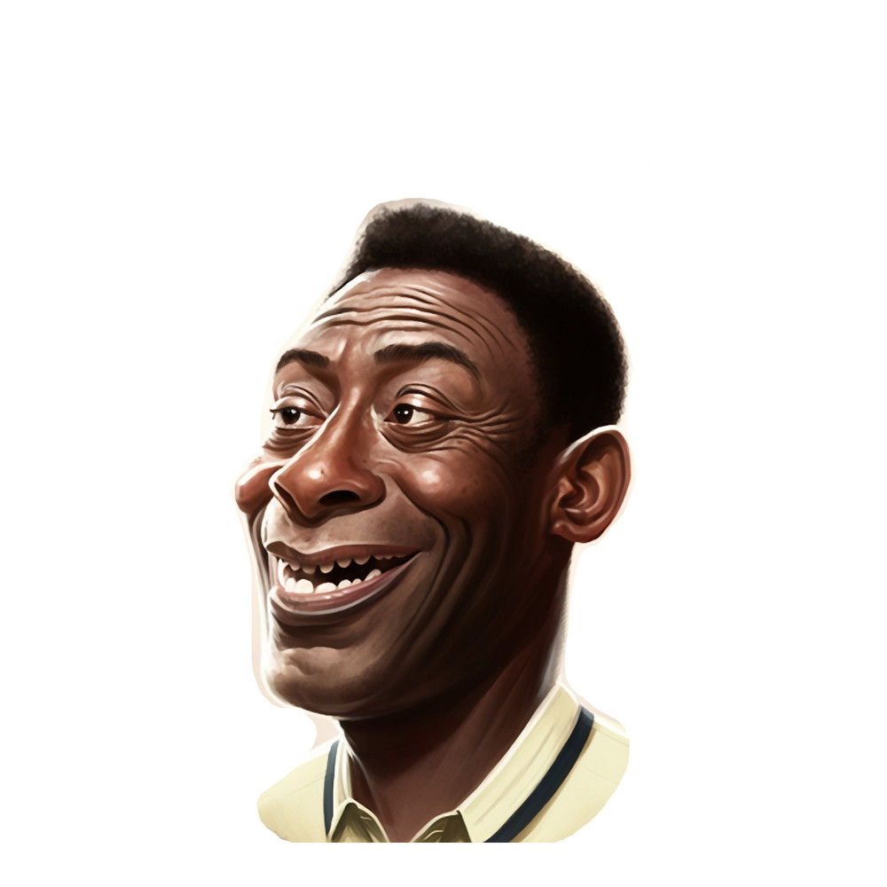 Pele Portrait Caricature Drawing Graphic .png