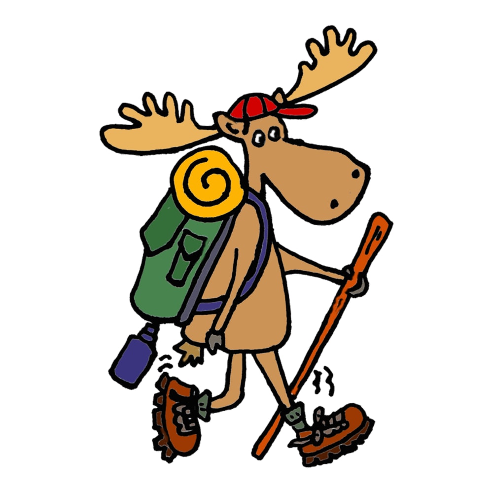 Funny Cool Moose Hiker .png