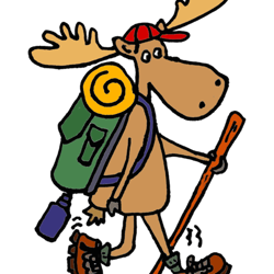 funny cool moose hiker