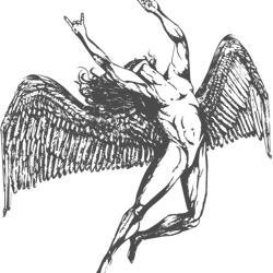 icarus throws the horns - grey awesome unlisted designs in my portfolio