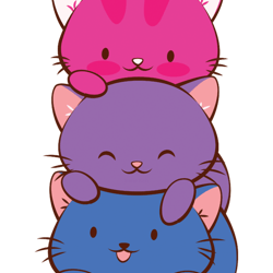 bisexual flag lgbt bi pride cute kawaii cats