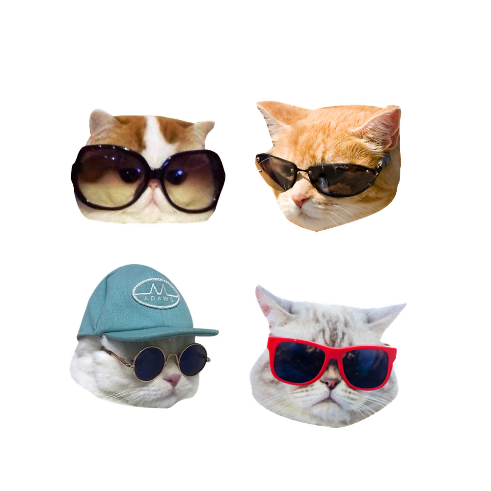 Cats With Glasses Stickers Pack .png
