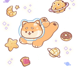 shiba inu on pastry galaxy