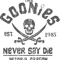 The Goonies - Never Say Die - Grey on Black .png