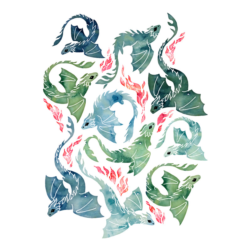 Dragon fire blue & green .png