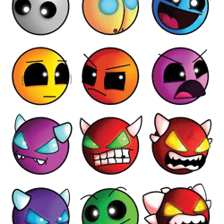 geometry dash difficulty demon faces