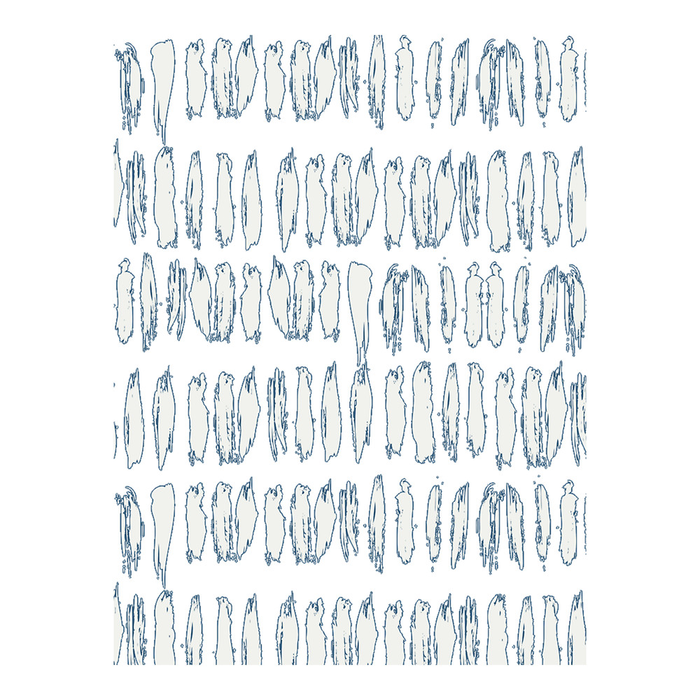 Off White & Blue Bold Grunge Vertical Stripe Dash Line Pattern Inspired by Chinese Porcelain 202.png