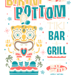 bikini bottom tiki bar - vintage surf - hawaii island vacation245