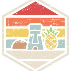 retro badge pineapple under the sea308