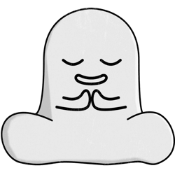 cute ghost doing yoga pose