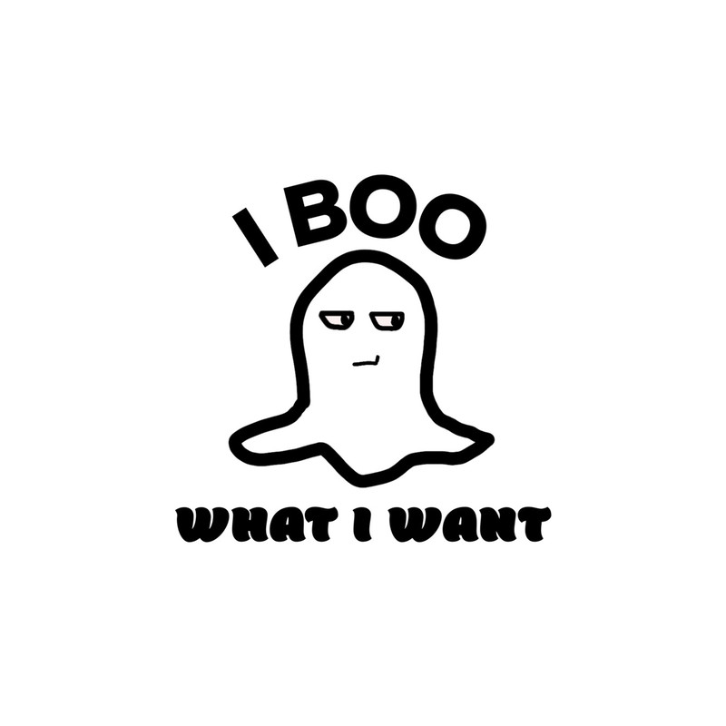 Funny Kawaii Halloween Ghost- I Boo What I Want Mouse Pad.png
