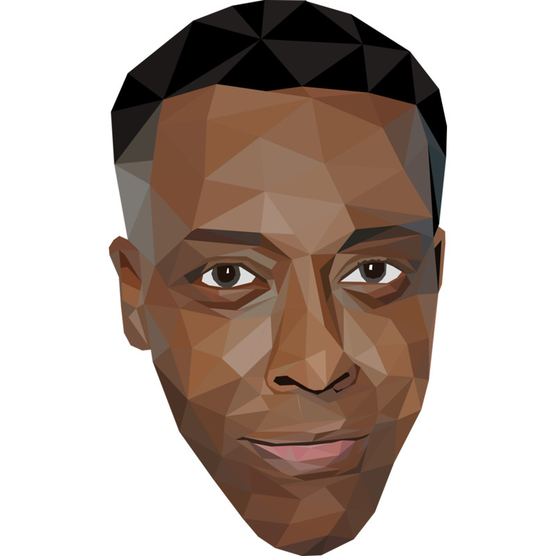 Arsenio Hall low poly art Sticker.png