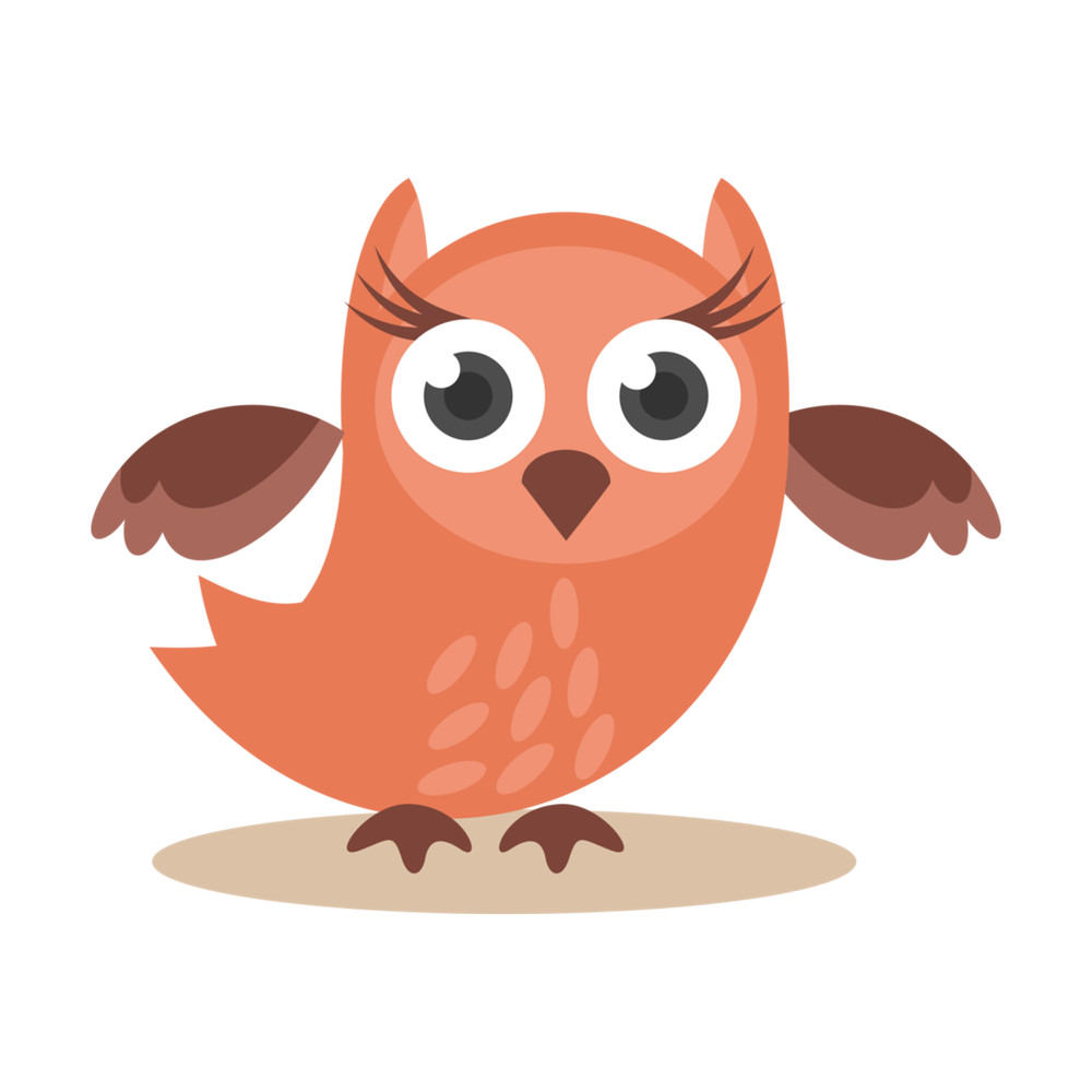 Cute Orange Owl .png