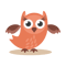 Cute Orange Owl .png
