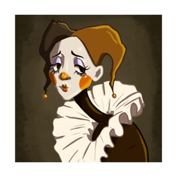 pensive jester throw pillow