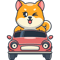 Dog Driving A Car .png