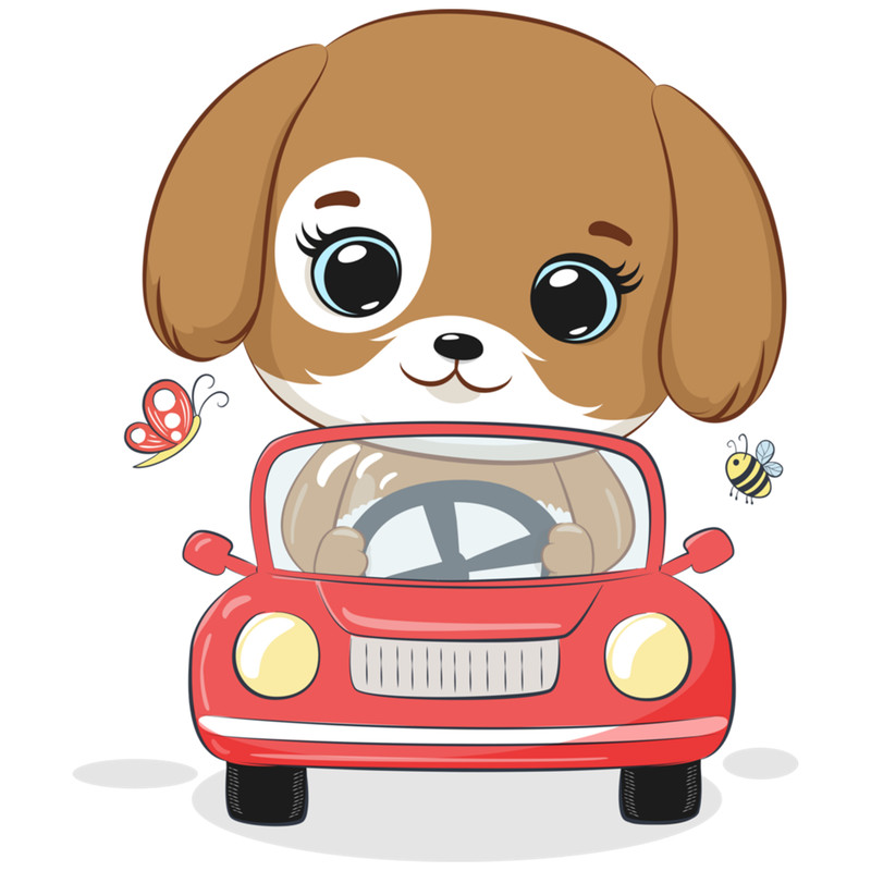 Dog Driving A Car .png
