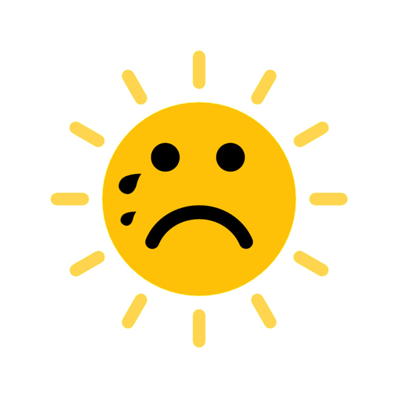 Sad Face Emoji Funny Sun Summer Kids Beach Vacation.png