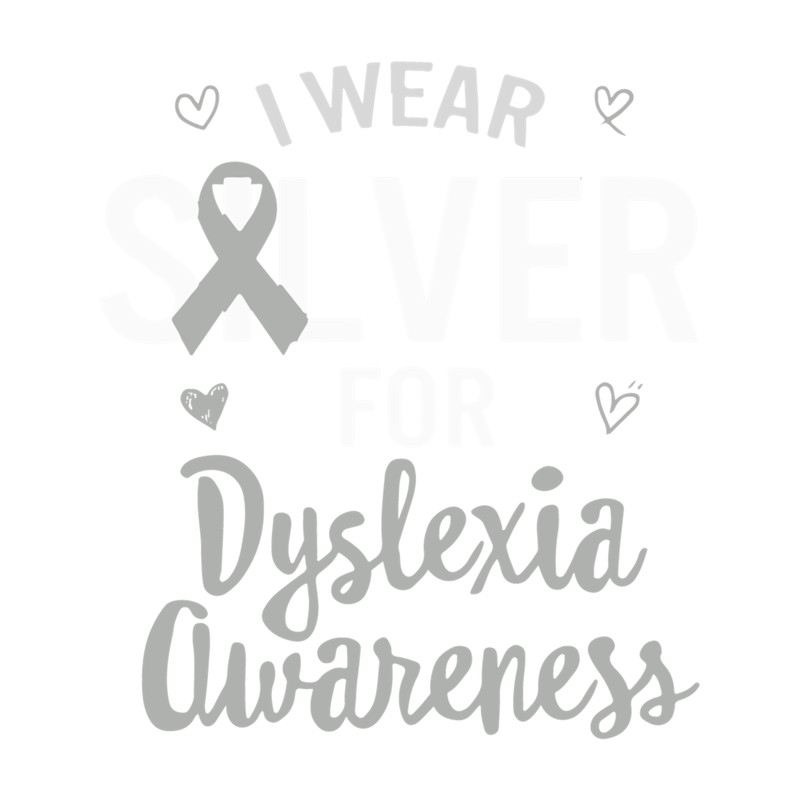 Dyslexia Awareness I Wear Silver Ribbon Learning Reading Son Fitted V-Neck .png