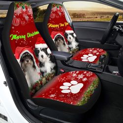 Shih Tzu Christmas Car Seat Covers Custom Car Accessories Gifts For Dog Lovers