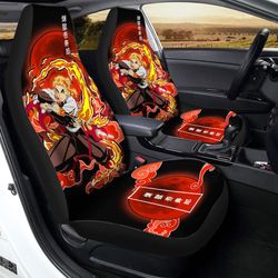Kyoujurou Rengoku Car Seat Covers Custom Demon Slayer Anime Car Interior Accessories