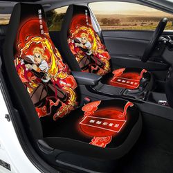 kyoujurou rengoku car seat covers custom demon slayer anime car interior accessories
