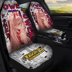 chainsaw man power car seat covers custom anime car interior accessories