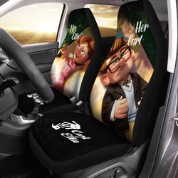 Carl And Ellie Car Seat Covers Custom Up Cartoon Car Accessories