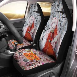 zero two oni darling in the franxx anime car seat covers fan gift