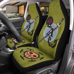 trafalgar d. law car seat covers custom one piece law flag car accessories